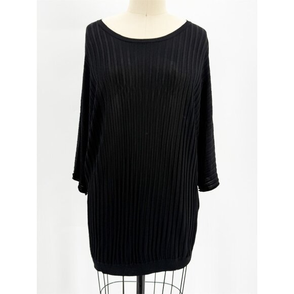 NUBU Studio Hungarian Black Ribbed Knit Top - Picture 1 of 10